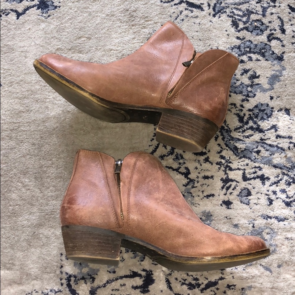•Lucky Brand • Brown Leather Booties - size 9